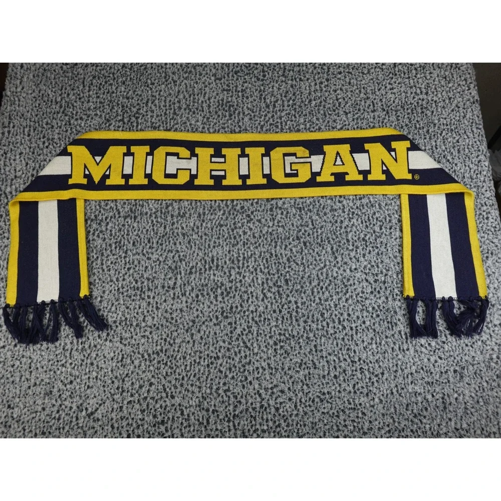 Jordan Scarf Michigan Wolverines Unisex OS Navy Blue Excellent Knit Jumpman Logo